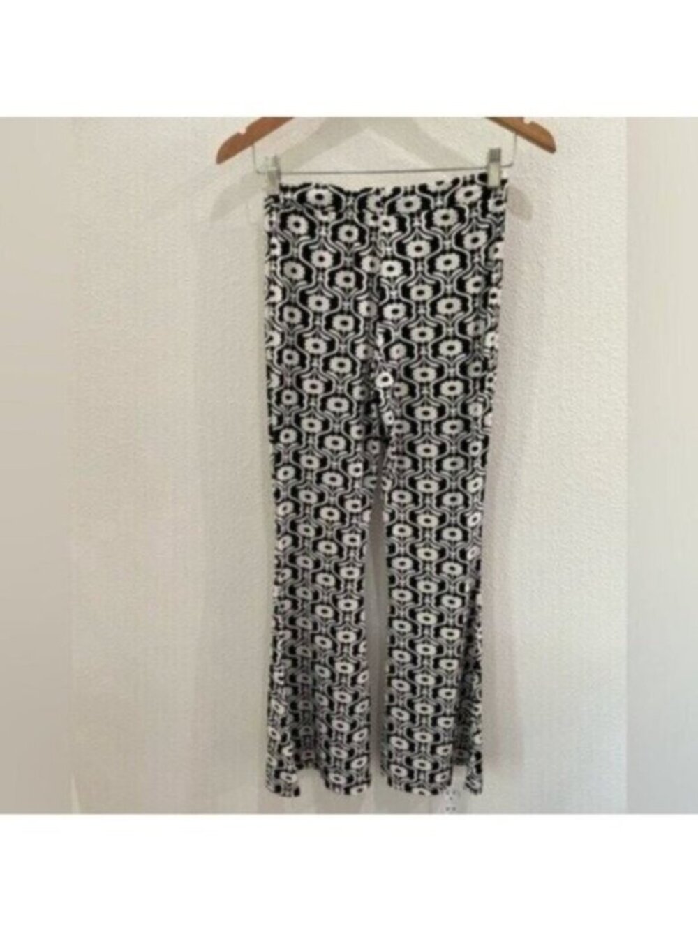 Altar’d State Floral Flare Pants Mod Stretch Black White - Picture 7 of 7